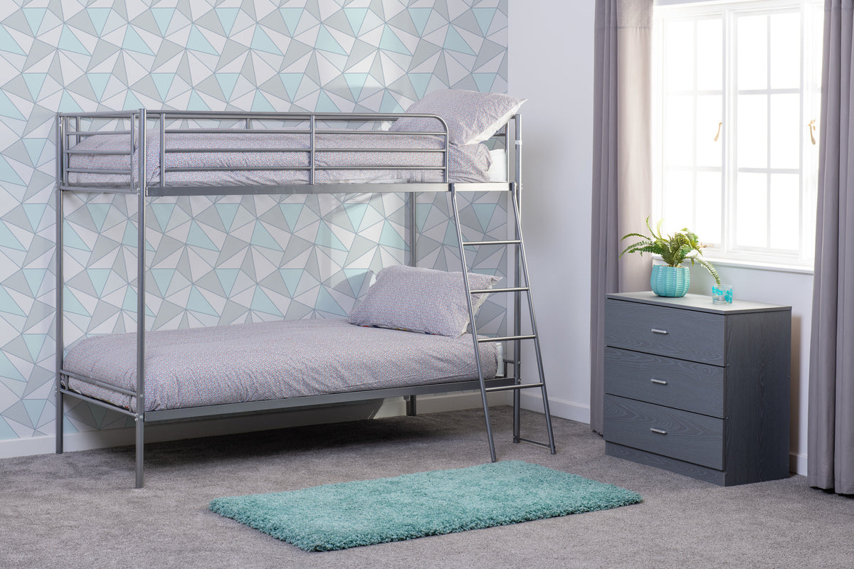 Brandon 3' Bunk Bed - Silver