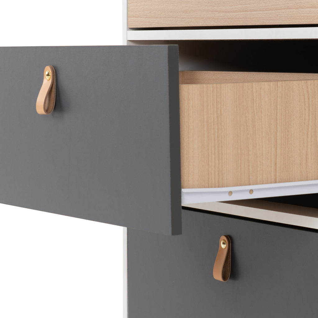 Brooklyn 3 Drawer Bedside - Oak Effect/Grey