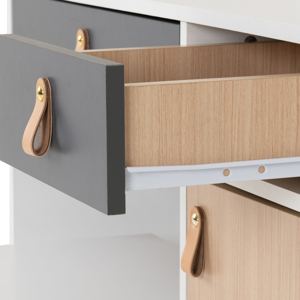 Brooklyn Dressing Table Set - Oak Effect/Grey