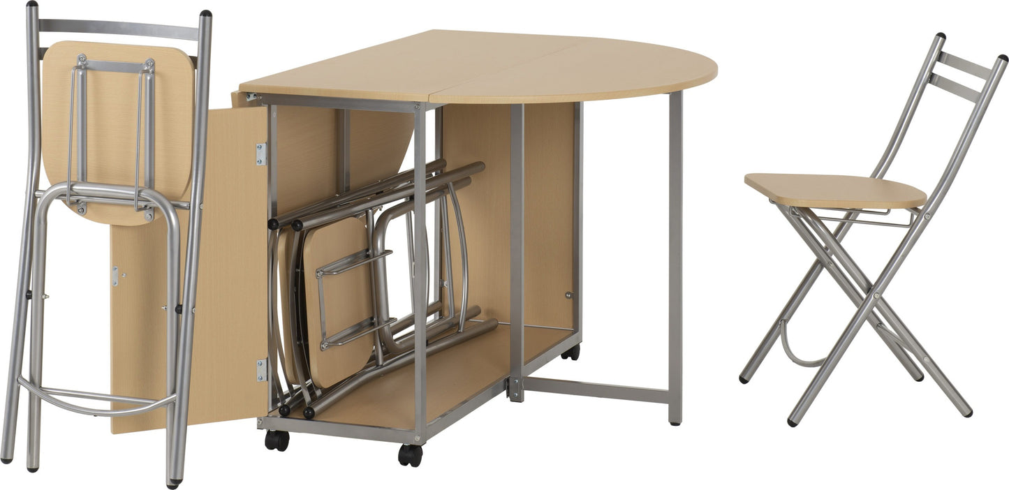 Budget Butterfly Dining Set - Beech/Silver