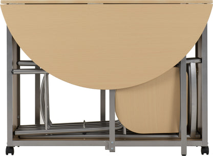 Budget Butterfly Dining Set - Beech/Silver