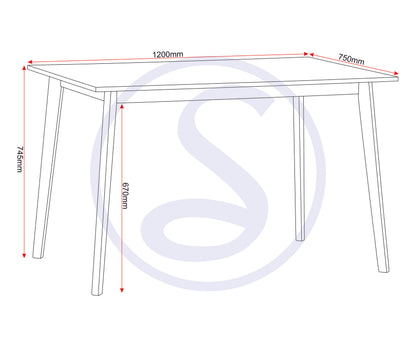 Balfour 1+4 Dining Set - White/Oak Effect/Grey Fabric