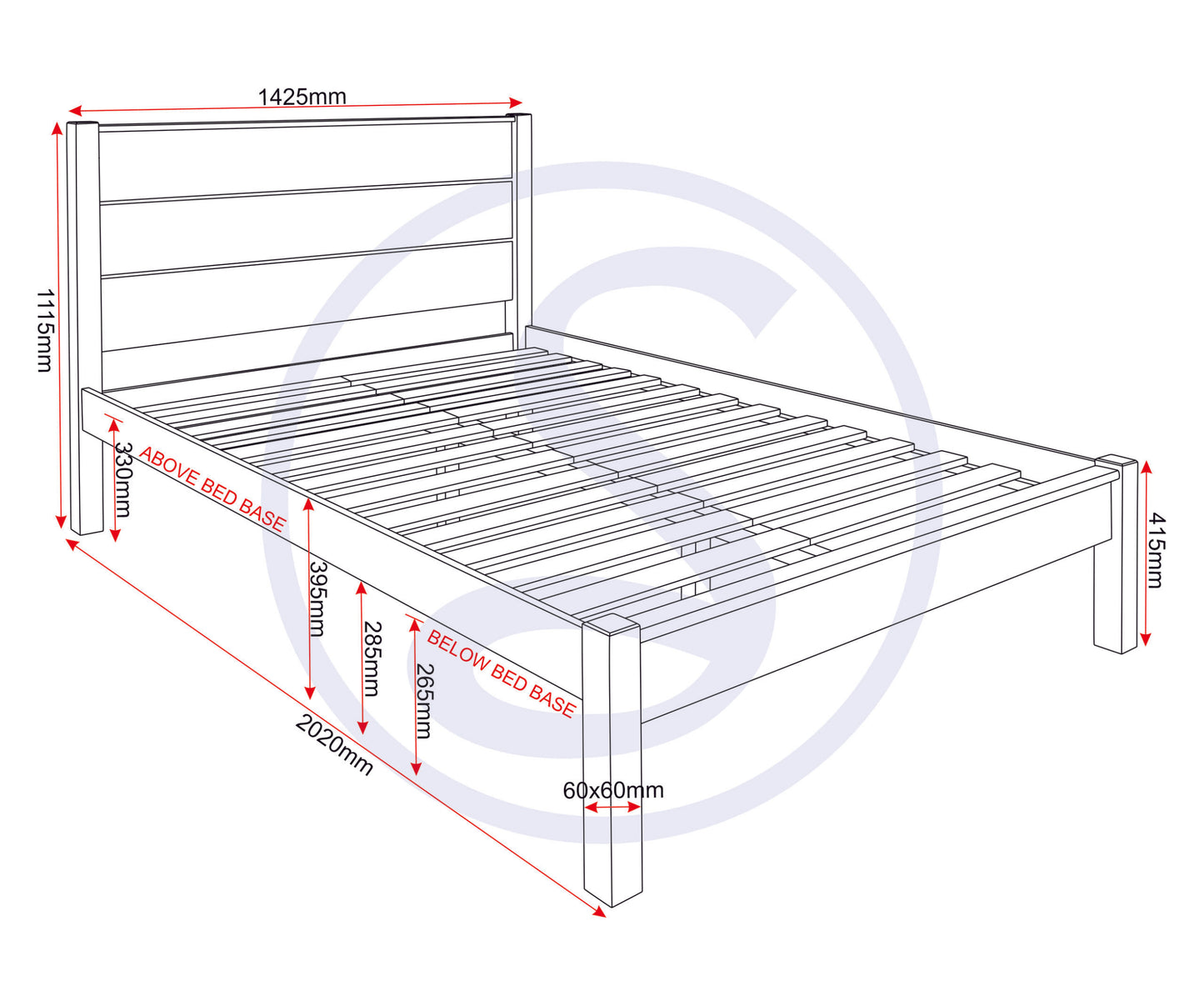 Barton 4'6" Bed - Waxed Pine