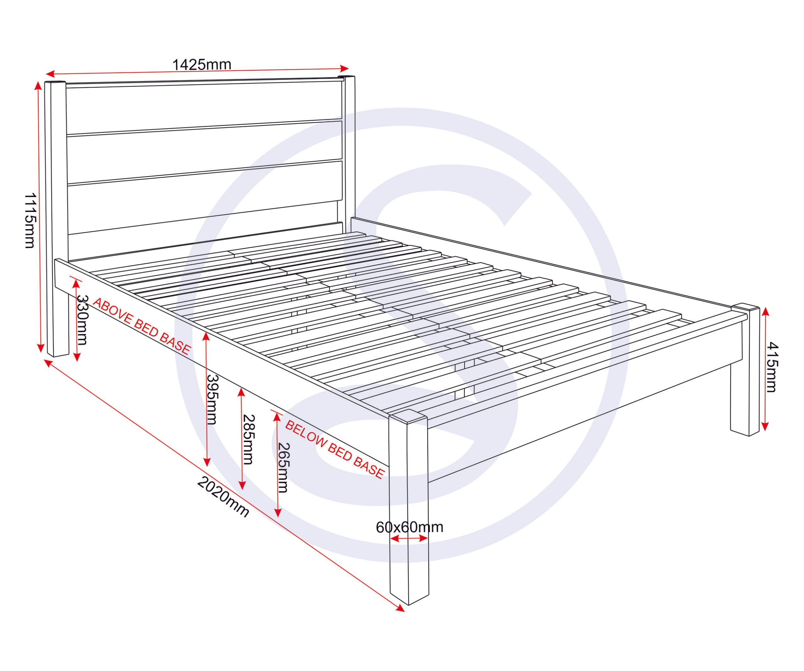 Barton 4'6" Bed - Waxed Pine