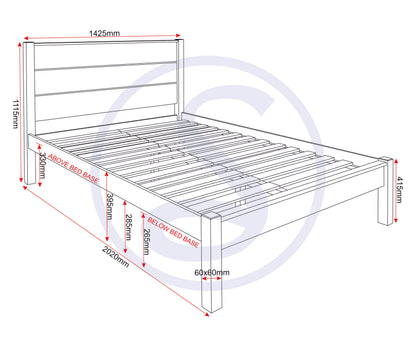 Barton 4'6" Bed - Waxed Pine