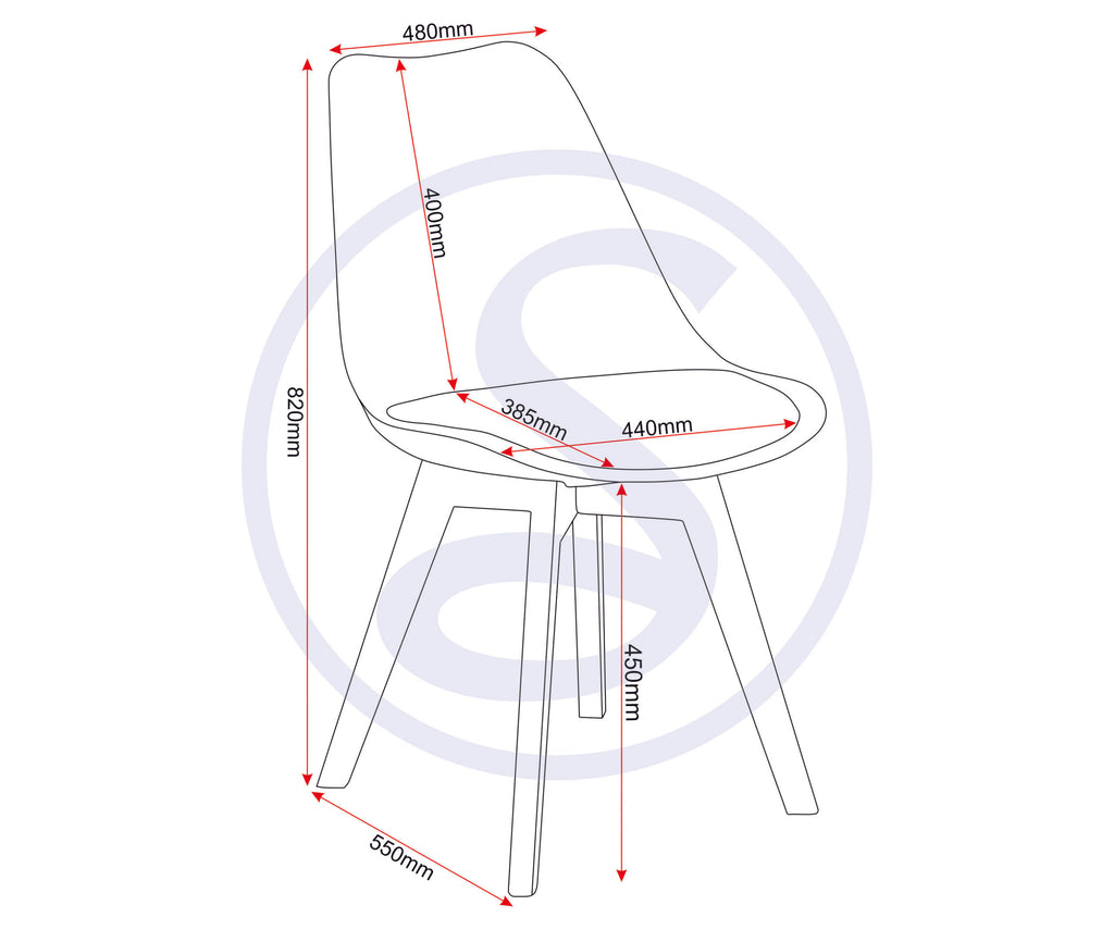 Bendal Dining Chair (X2 Per Box) - White Pu/Beech