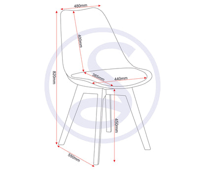 Bendal Dining Chair (X2 Per Box) - White Pu/Beech