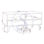 Bergen 2 Drawer Coffee Table - Oak Effect/White/Grey