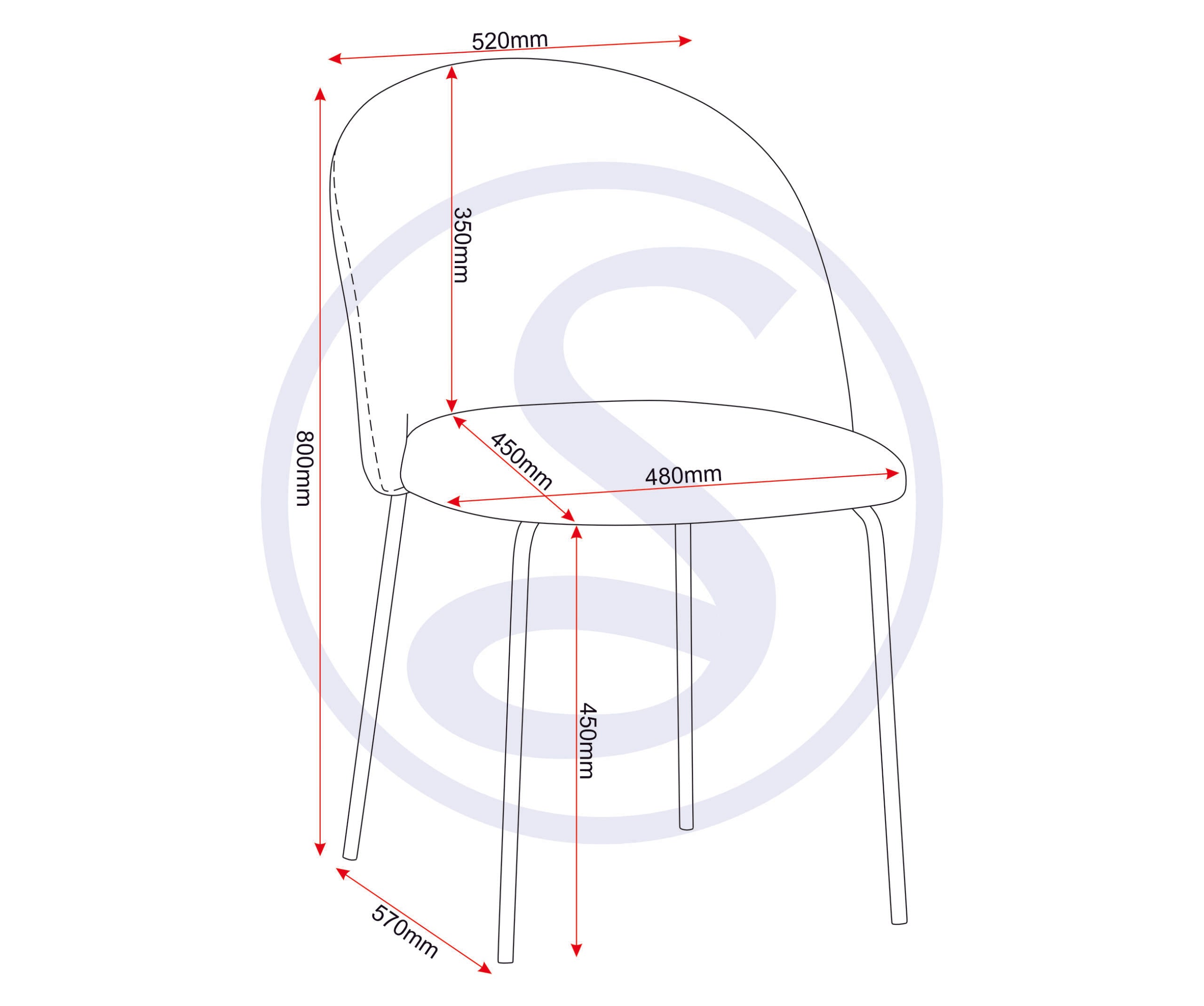 Boston Dining Chair (X4 Per Box) - Emerald Green Velvet