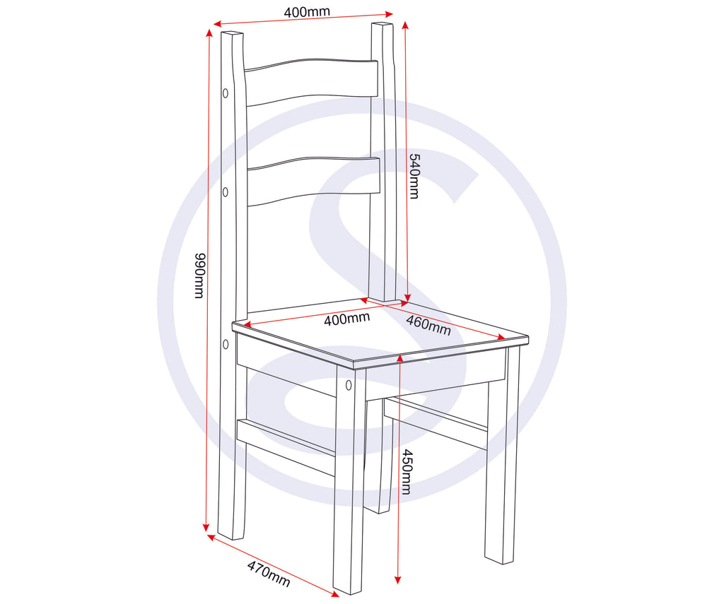 Budget Mexican Dining Chair (X2 Per Box) - Distressed Waxed Pine