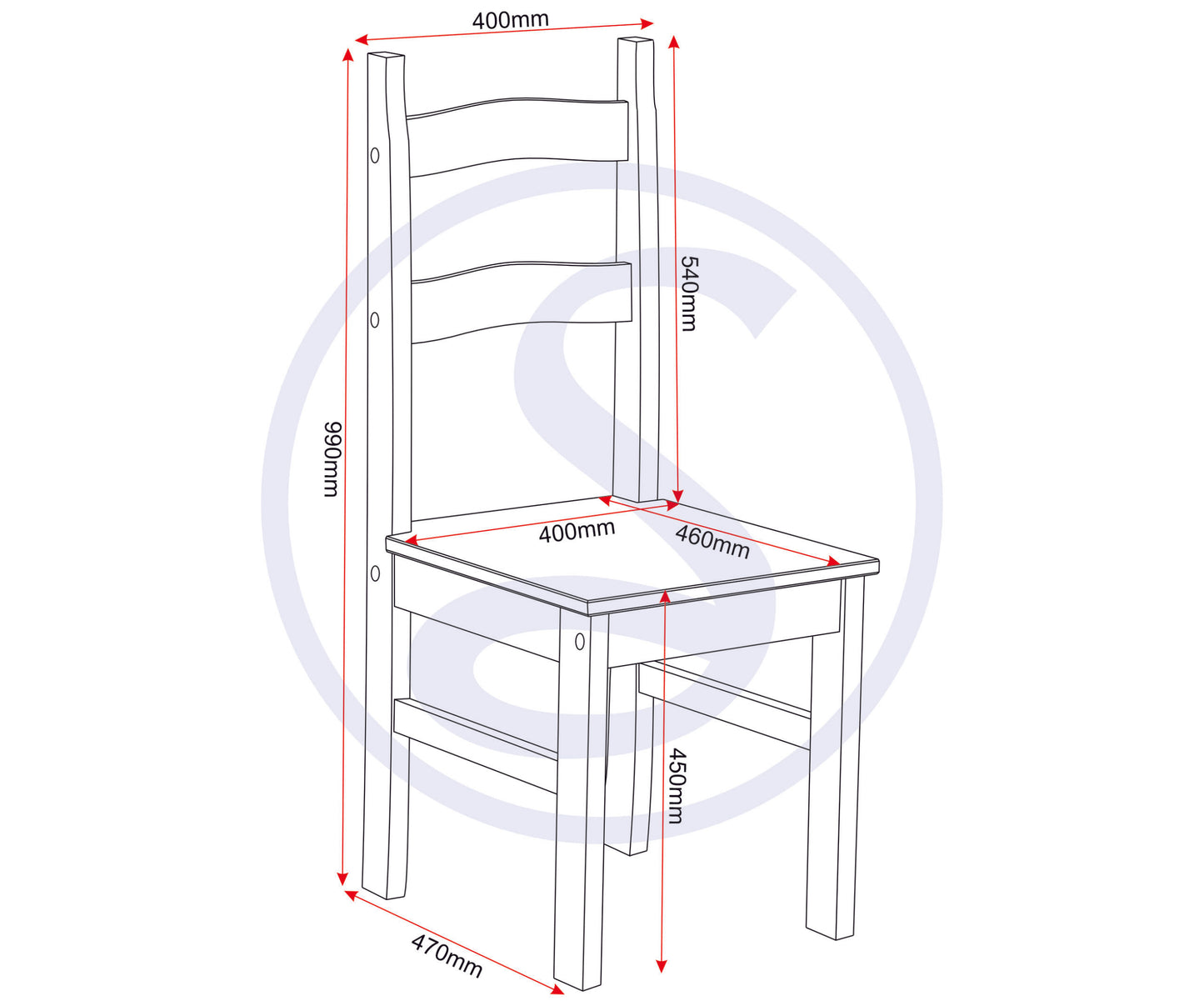Budget Mexican Dining Chair (X2 Per Box) - Distressed Waxed Pine