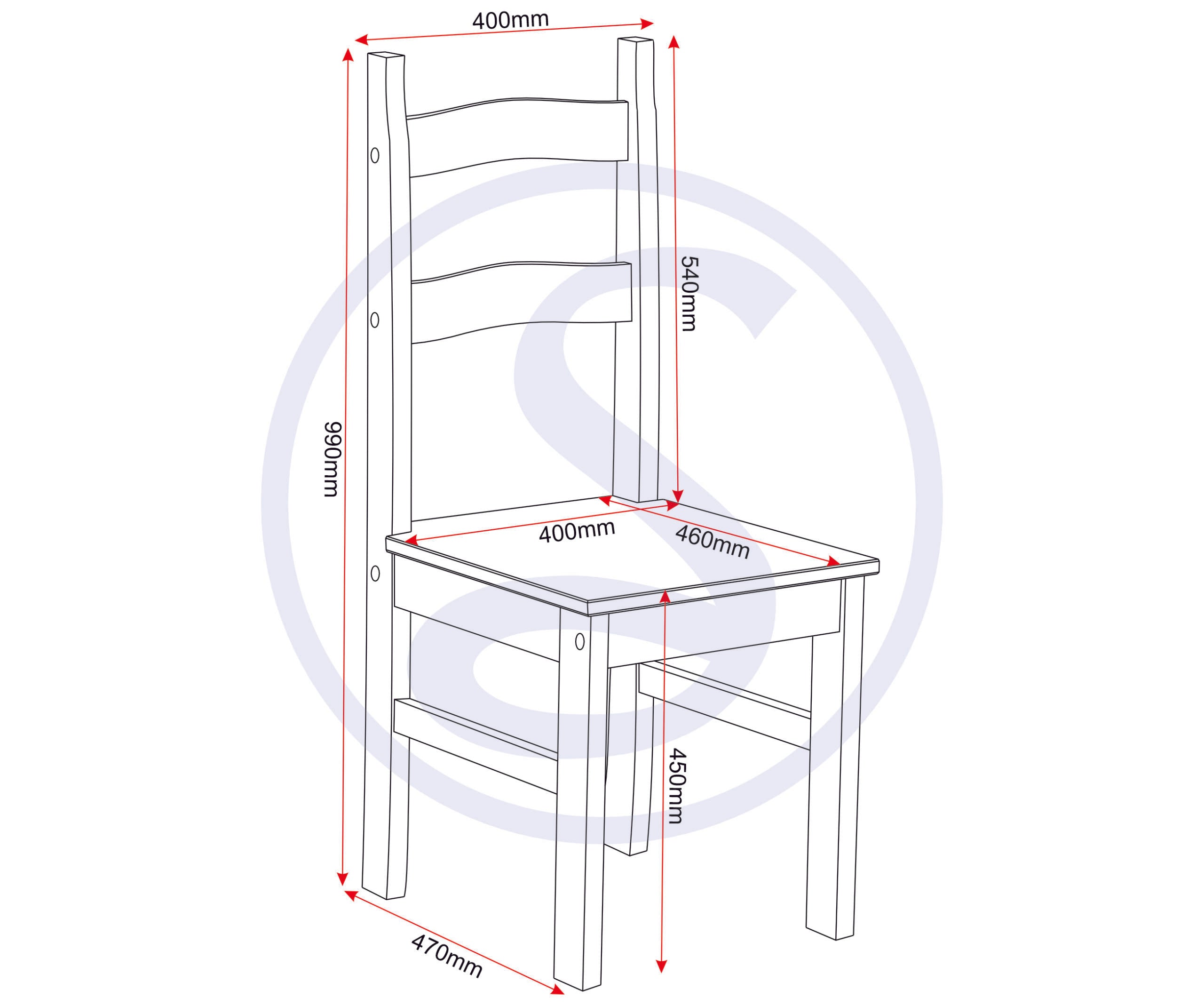 Budget Mexican Dining Chair (X2 Per Box) - Distressed Waxed Pine