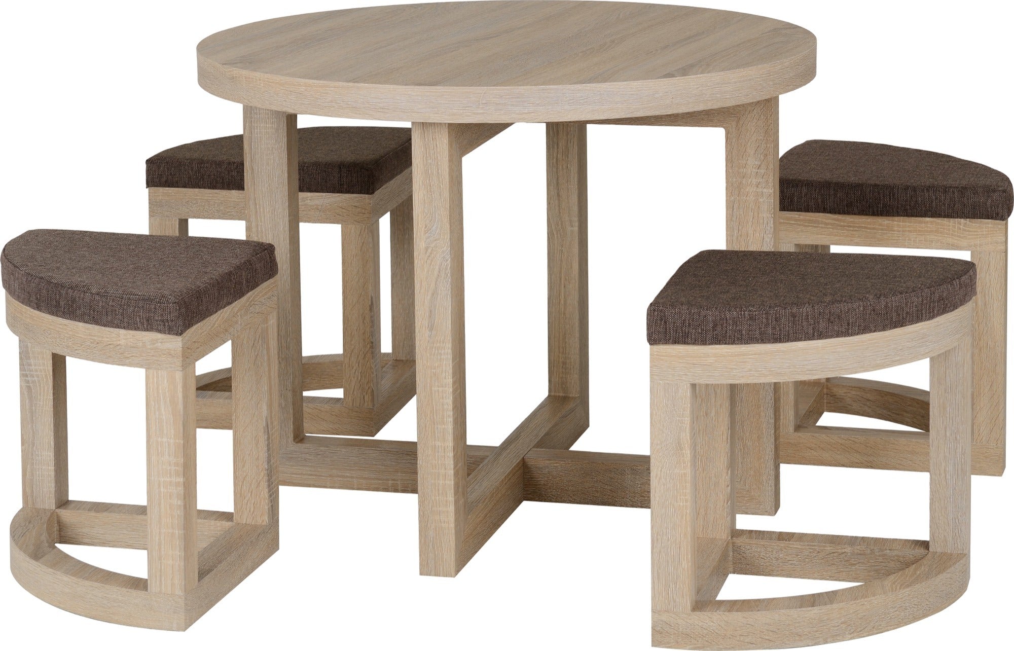 Cambourne Stowaway Dining Set (X4 Chairs) - Light Sonoma Oak
