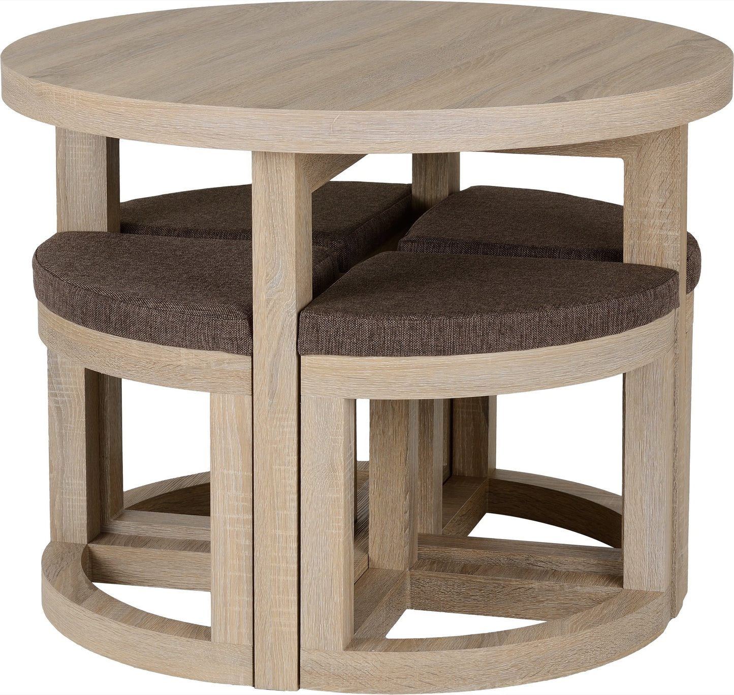 Cambourne Stowaway Dining Set (X4 Chairs) - Light Sonoma Oak