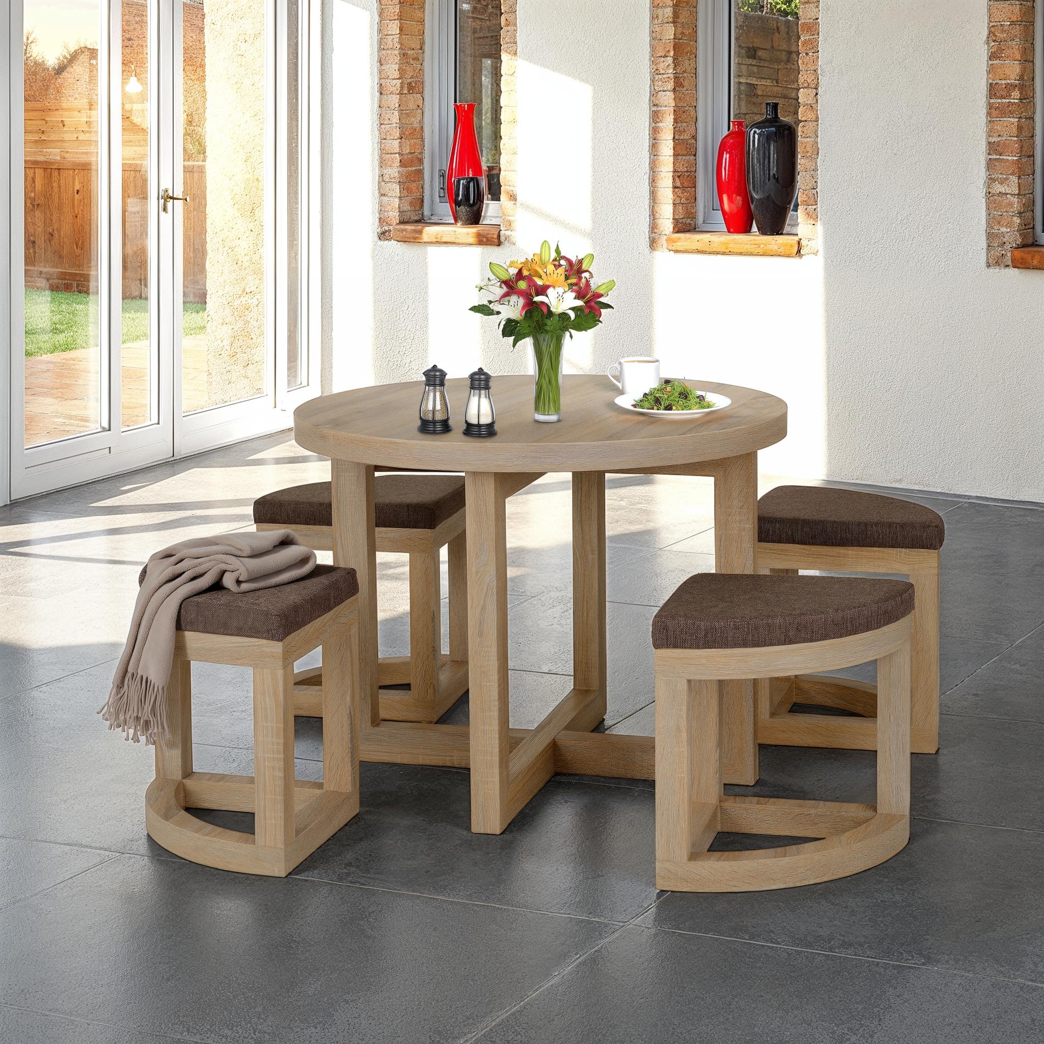 Cambourne Stowaway Dining Set (X4 Chairs) - Light Sonoma Oak