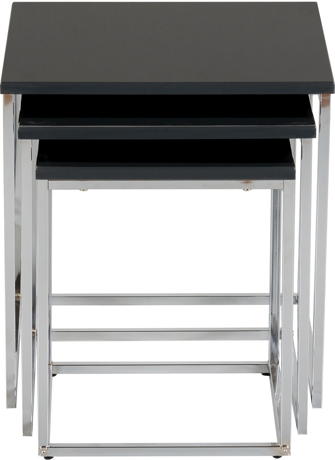 Charisma Nest Of Tables - Black Gloss/Chrome