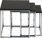 Charisma Nest Of Tables - Black Gloss/Chrome