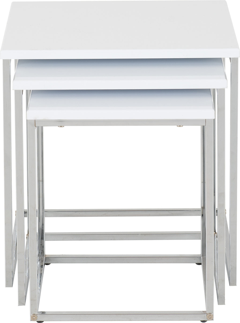 Charisma Nest Of Tables - White Gloss/Chrome