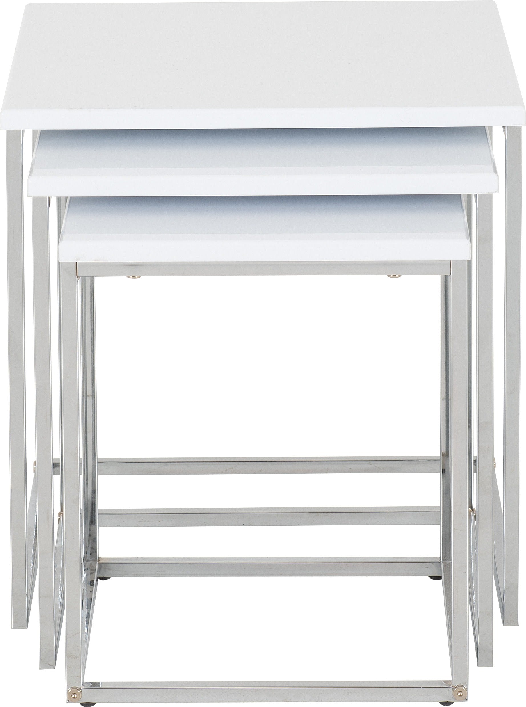 Charisma Nest Of Tables - White Gloss/Chrome
