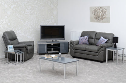Charisma Nest Of Tables - Grey Gloss/Chrome
