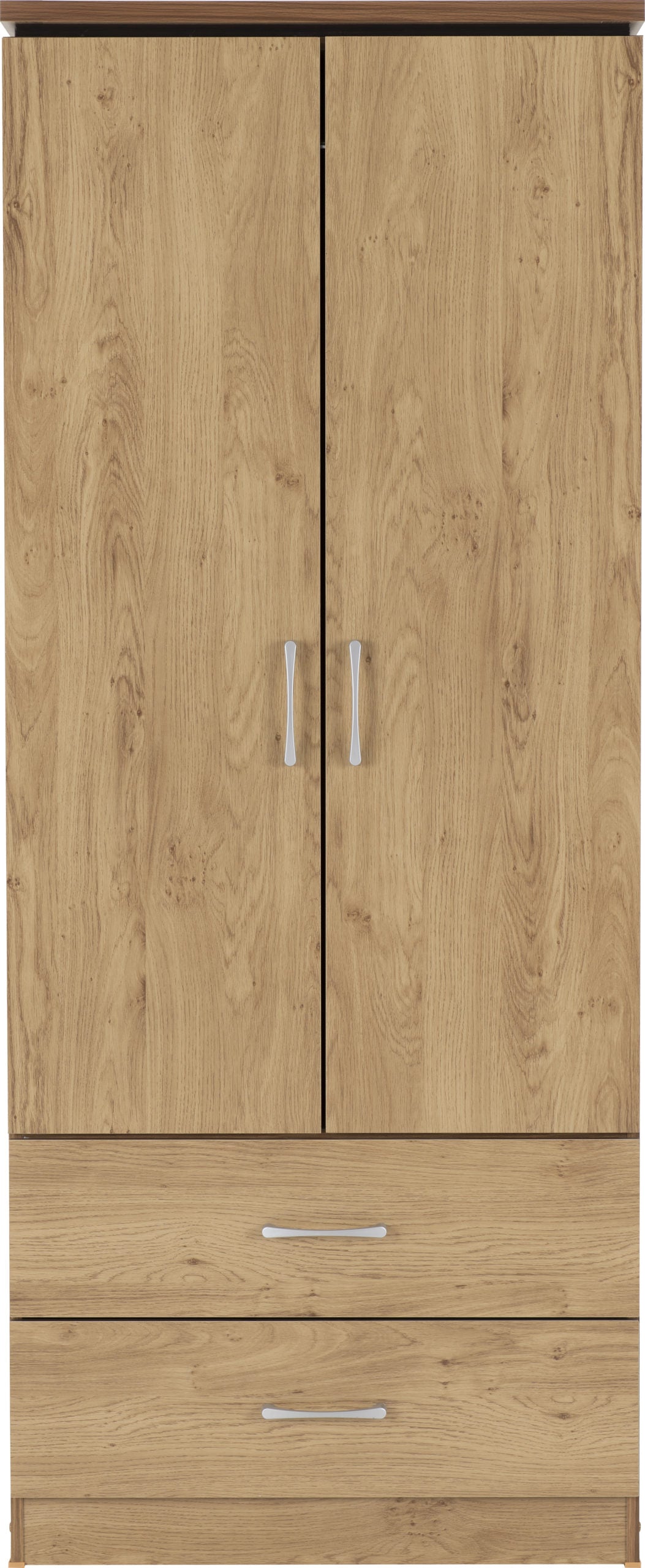 Charles 2 Door 2 Drawer Wardrobe - Oak Effect Veneer