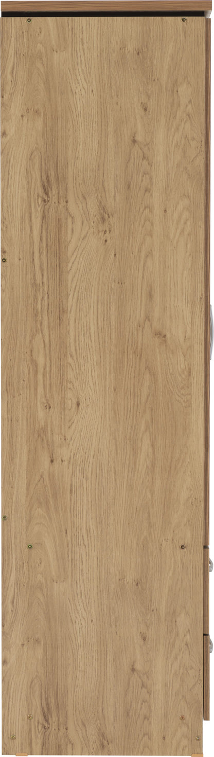 Charles 2 Door 2 Drawer Wardrobe - Oak Effect Veneer