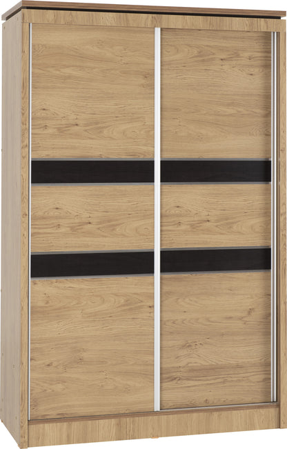 Charles 2 Door Slider Wardrobe - Oak Effect Veneer