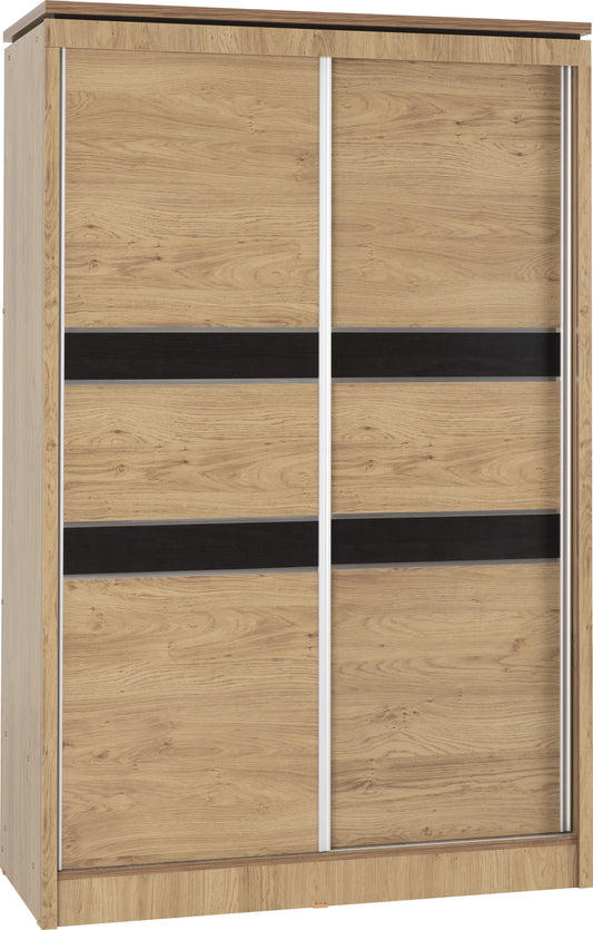 Charles 2 Door Slider Wardrobe - Oak Effect Veneer