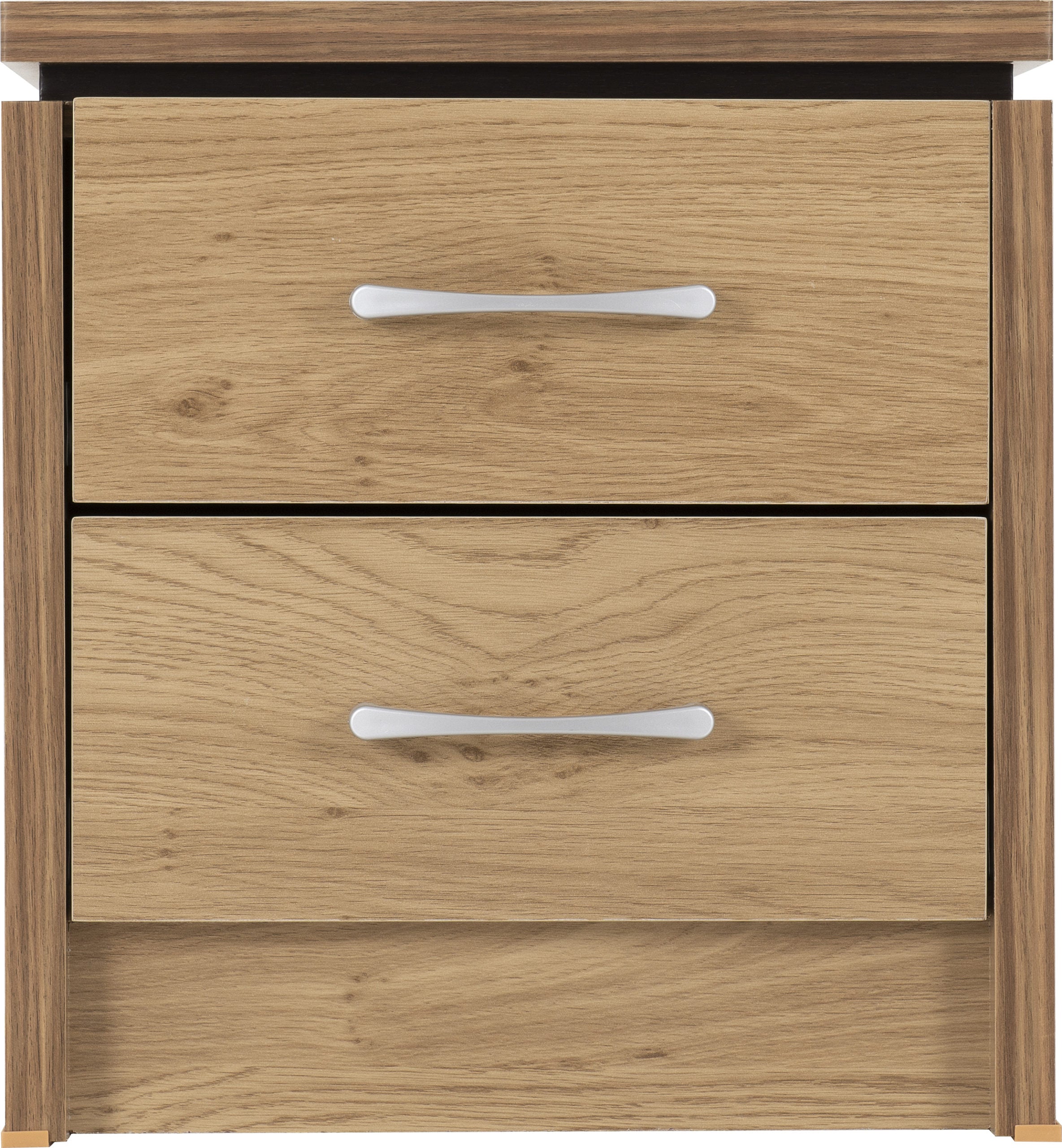 Charles 2 Drawer Bedside - Oak Effect Veneer