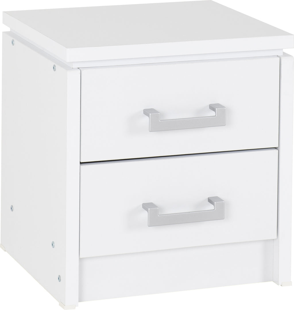 Charles 2 Drawer Bedside - White
