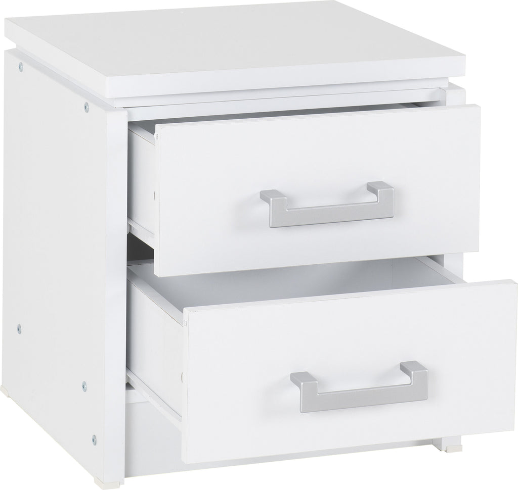 Charles 2 Drawer Bedside - White