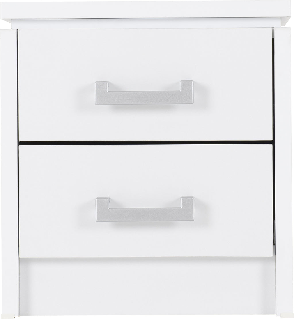Charles 2 Drawer Bedside - White
