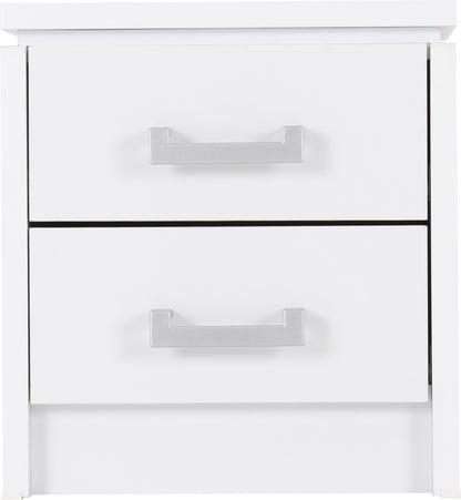 Charles 2 Drawer Bedside - White