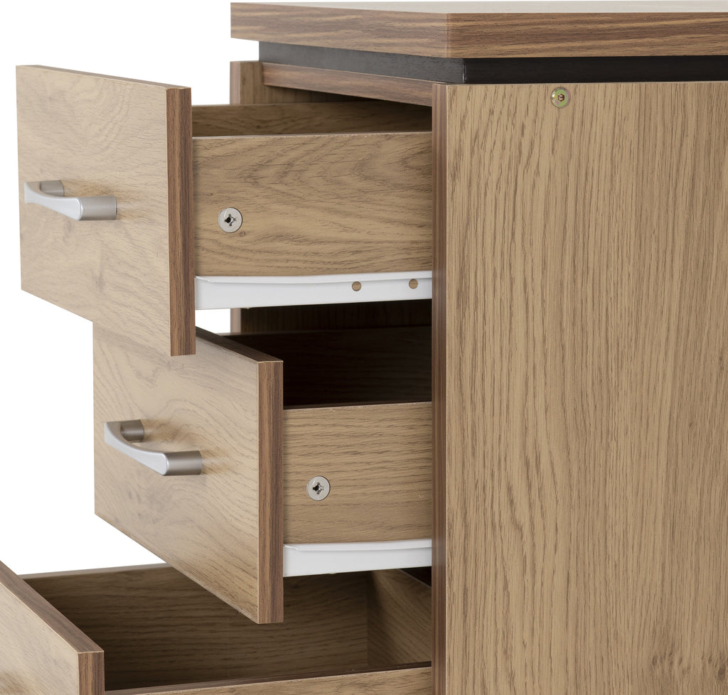 Charles 3 Drawer Bedside - Oak Effect Veneer