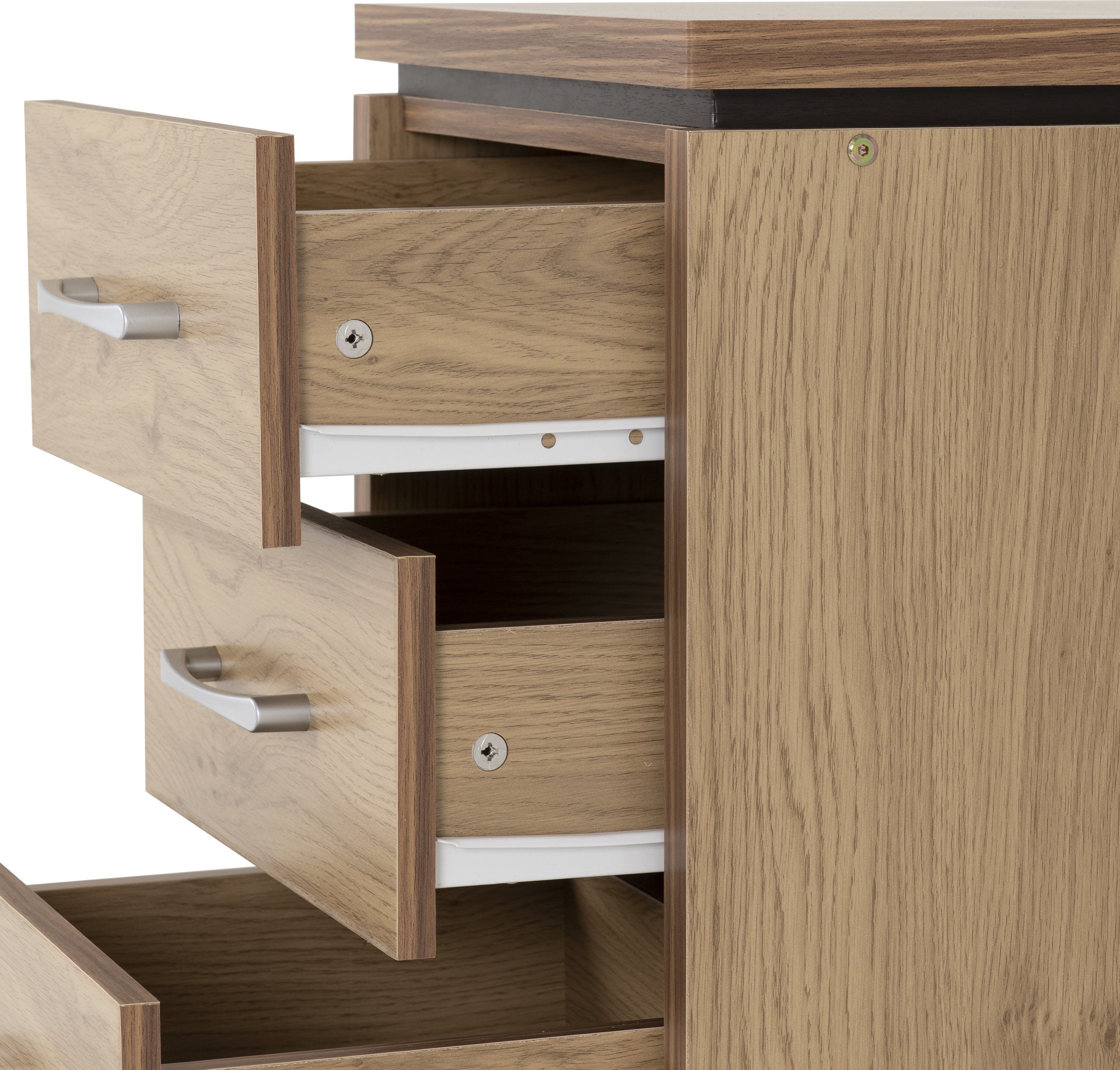 Charles 3 Drawer Bedside - Oak Effect Veneer