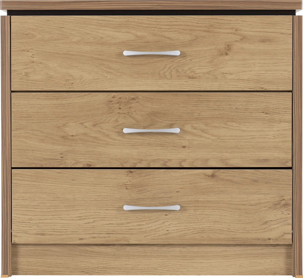 Charles 3 Drawer Chest - Oak Effect Veneer