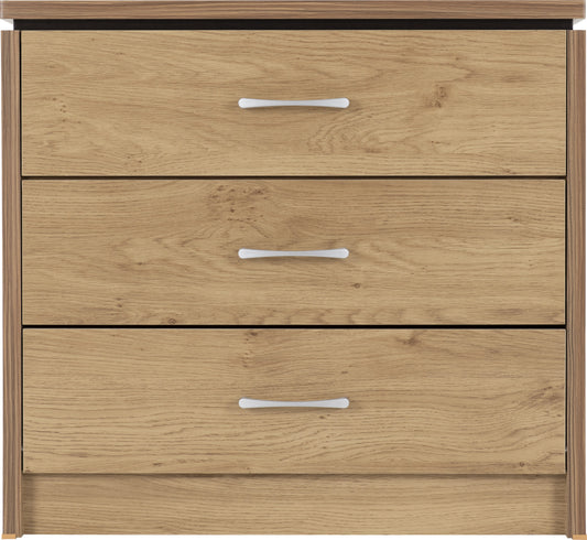Charles 3 Drawer Chest - Oak Effect Veneer