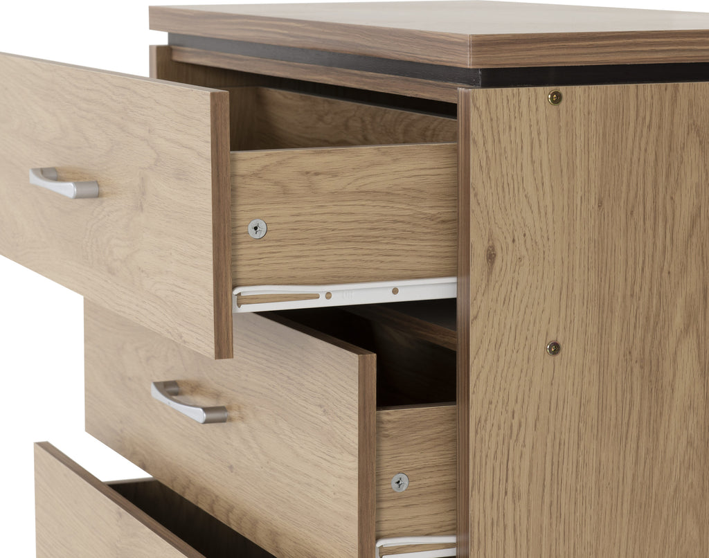 Charles 3 Drawer Chest - Oak Effect Veneer