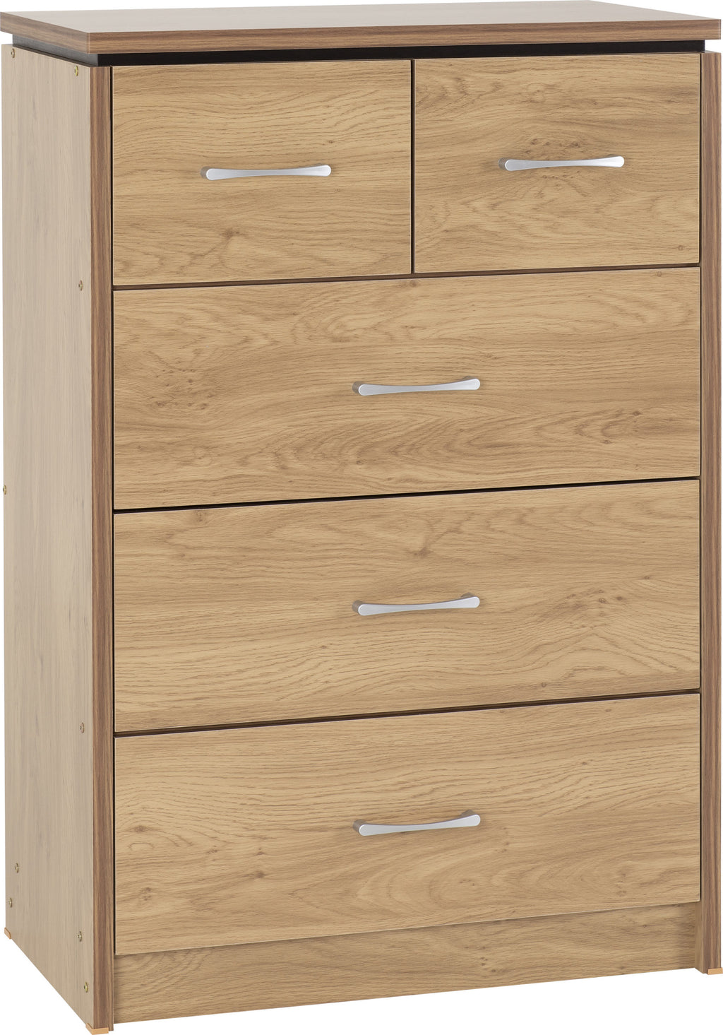 Charles 3+2 Drawer Chest - Oak Effect Veneer