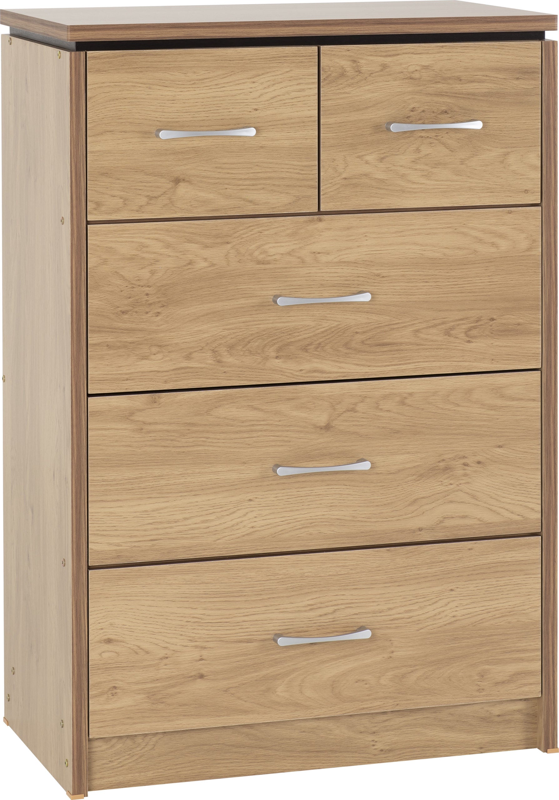 Charles 3+2 Drawer Chest - Oak Effect Veneer