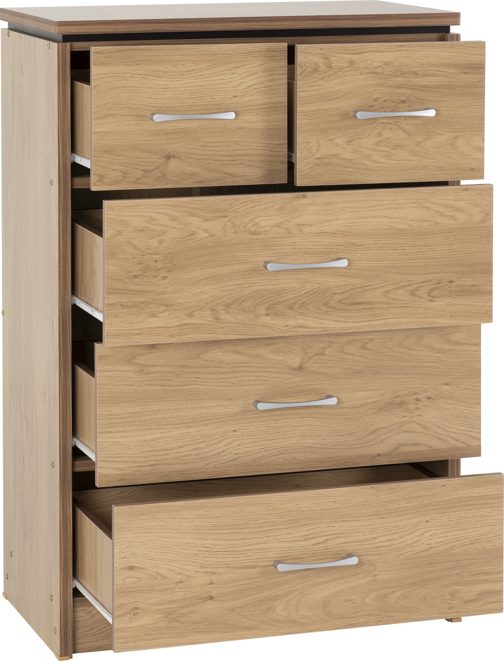 Charles 3+2 Drawer Chest - Oak Effect Veneer