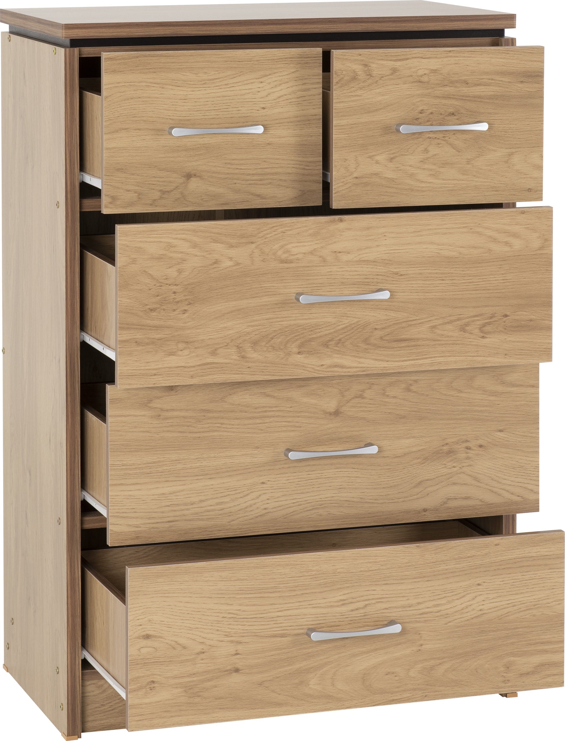 Charles 3+2 Drawer Chest - Oak Effect Veneer