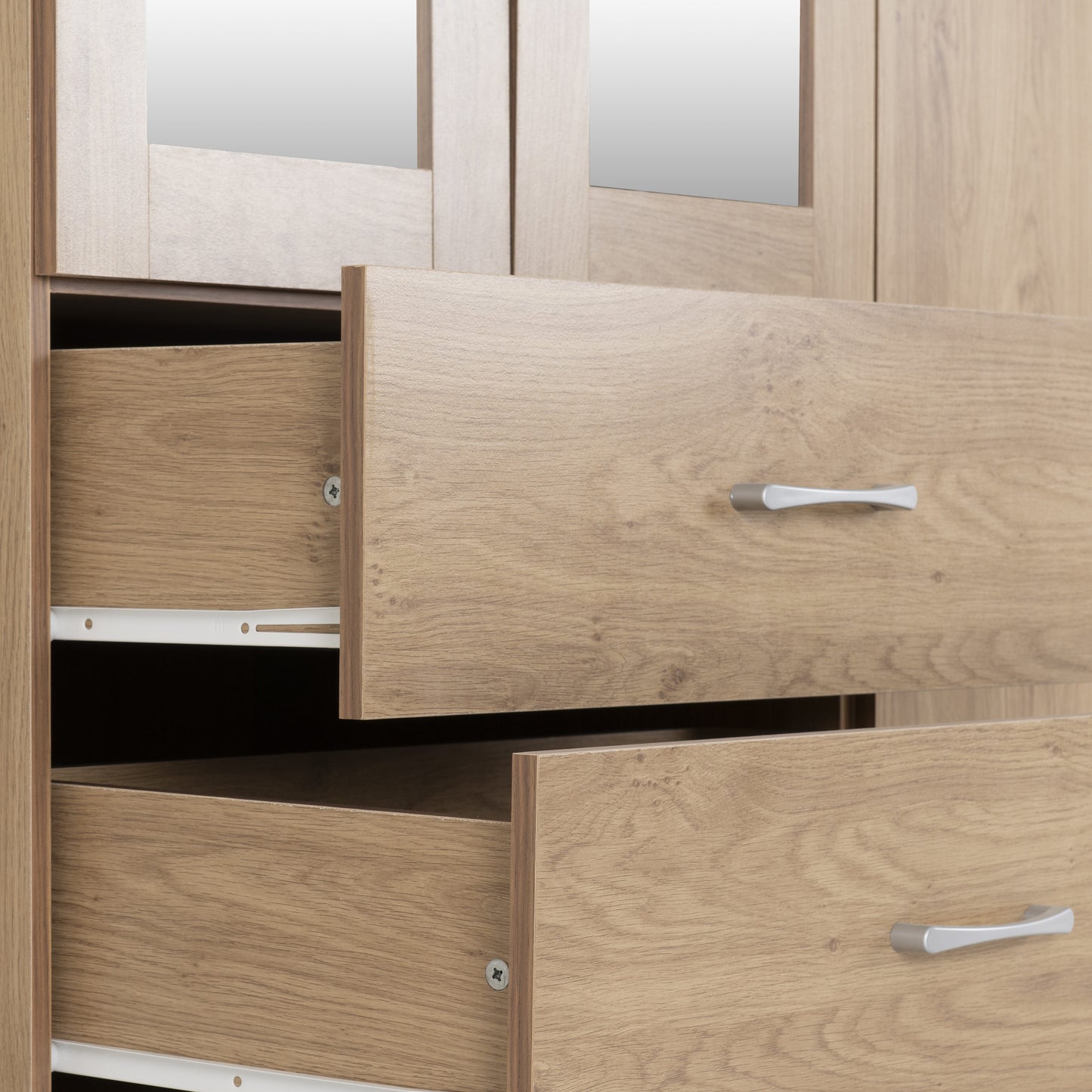 Charles 4 Door 2 Drawer Wardrobe - Oak Effect Veneer