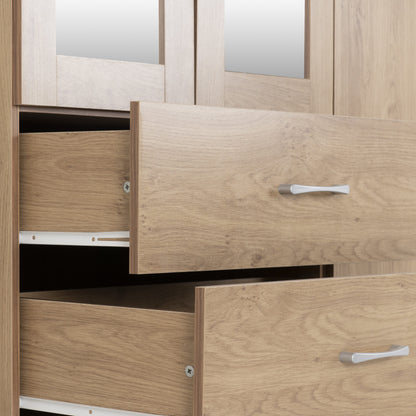 Charles 4 Door 2 Drawer Wardrobe - Oak Effect Veneer