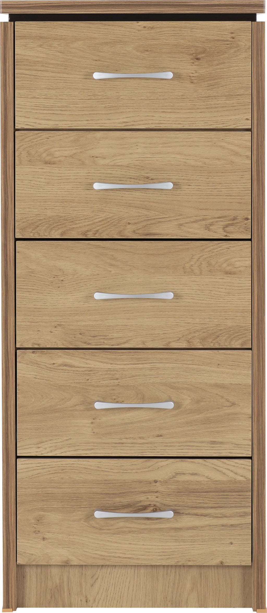 Charles 5 Drawer Narrow Chest - Oak Effect Veneer