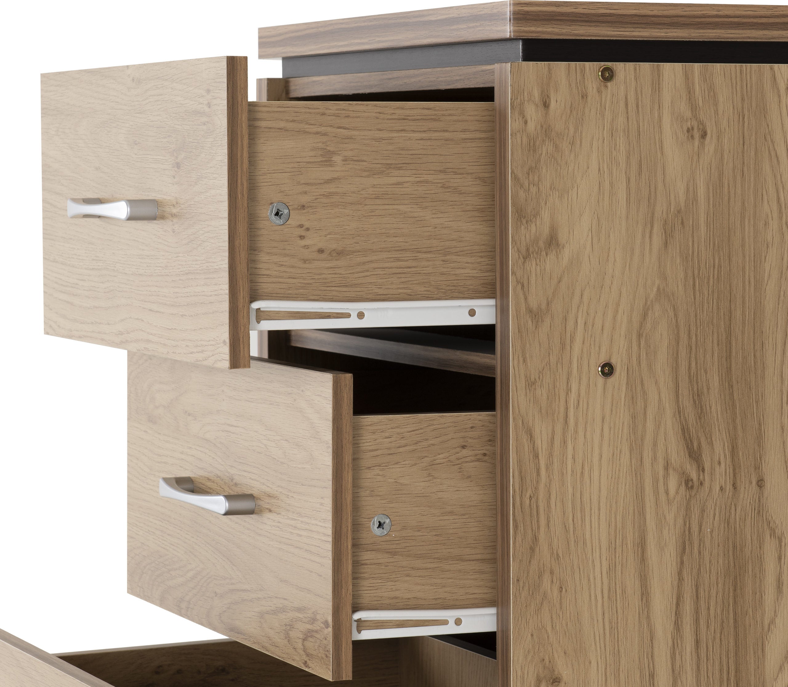 Charles 5 Drawer Narrow Chest - Oak Effect Veneer