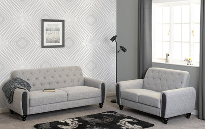 Chester 3+2 Suite - Light Grey Fabric