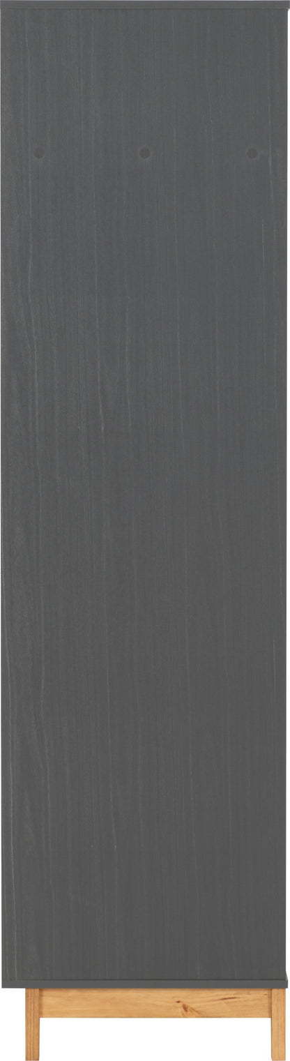 Cleveland 2 Door Wardrobe - White/Grey Metal Effect
