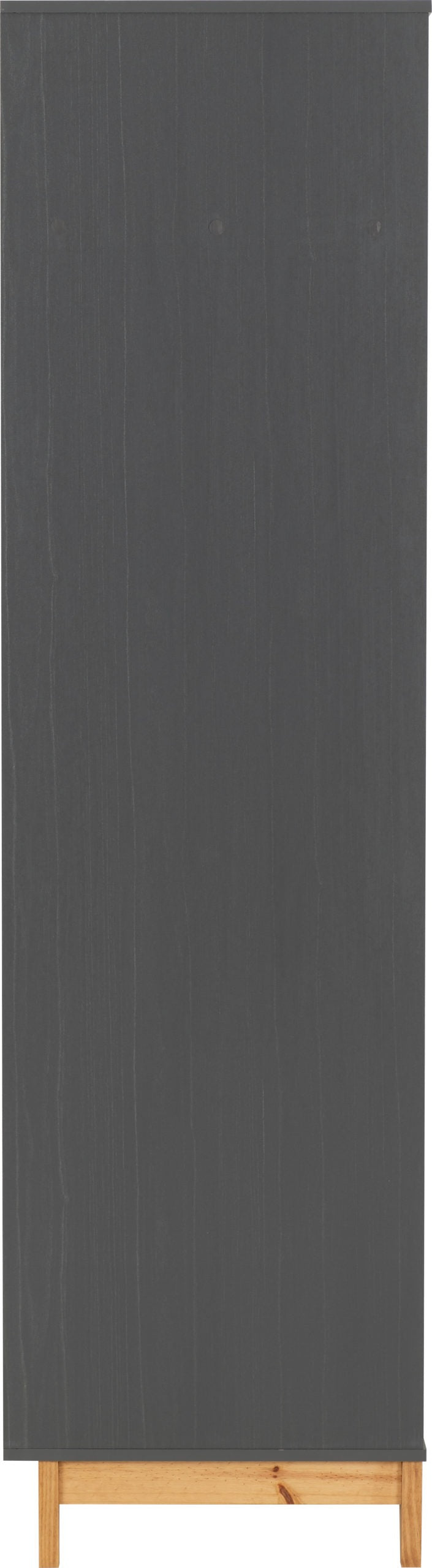 Cleveland 3 Door Wardrobe - White/Grey Metal Effect