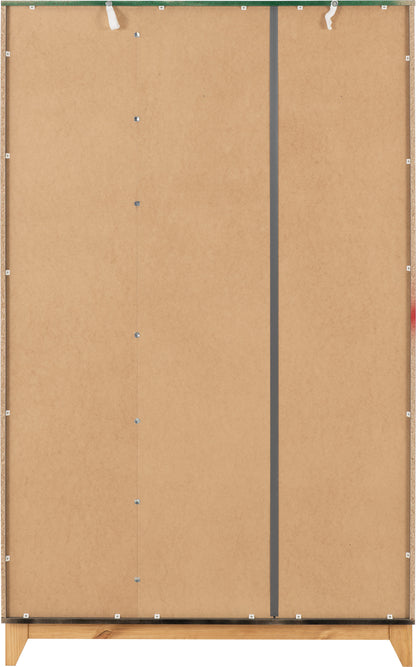 Cleveland 3 Door Wardrobe - White/Grey Metal Effect